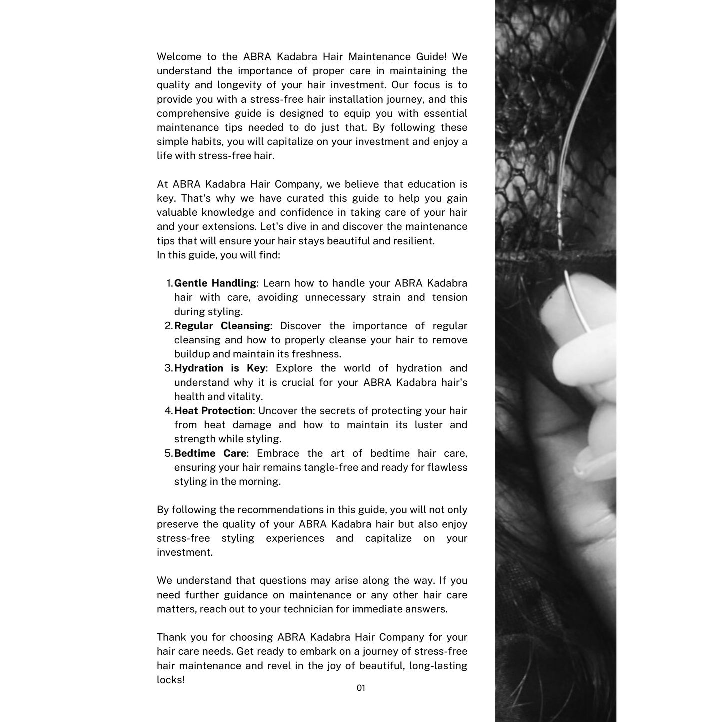 AK Hair Company Maintenance Guide