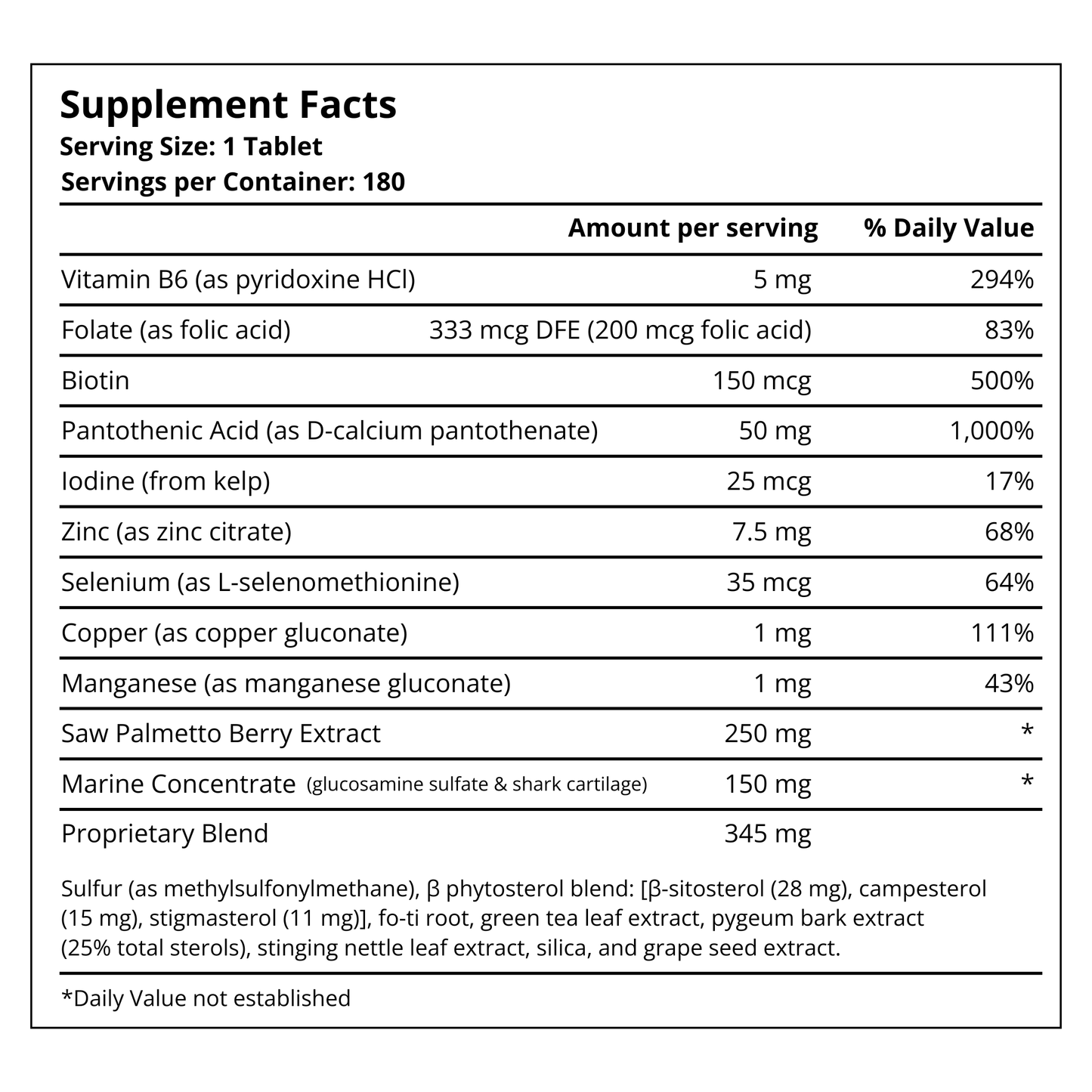 Advanced Hair Growth+ Supplements - (has Shellfish)