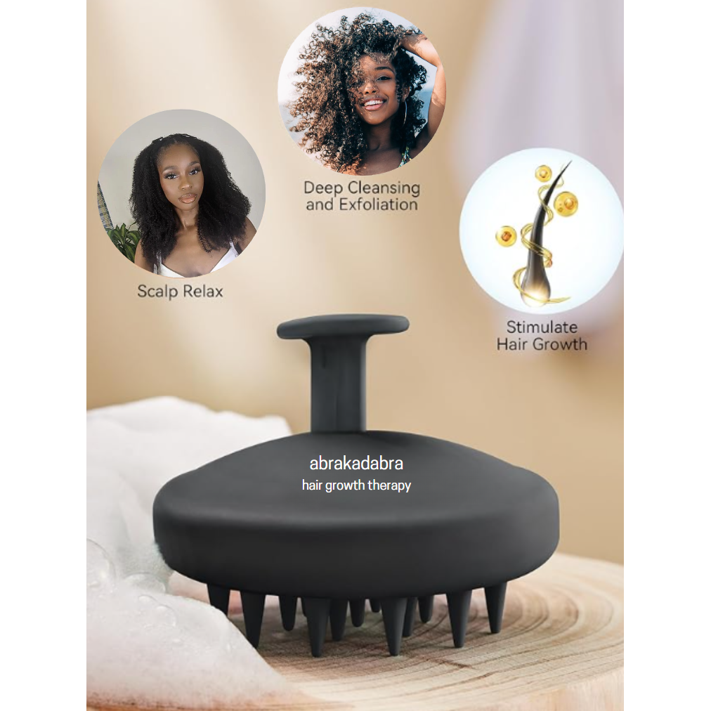 AbraKadabra Scalp Massager for Growth, Scalp Scrubber, Soft Bristles + Handle